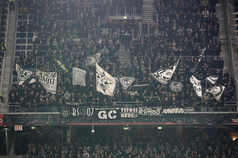 RB Salzburg - Sturm Graz
Oesterreichische Fussball Bundesliga, 18. Runde, FC RB Salzburg - SK Sturm Graz, Stadion Wals-Siezenheim, 09.02.2024. 

Foto zeigt Fans von Sturm
