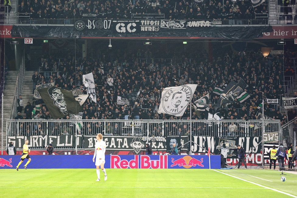 RB Salzburg - Sturm Graz
Oesterreichische Fussball Bundesliga, 18. Runde, FC RB Salzburg - SK Sturm Graz, Stadion Wals-Siezenheim, 09.02.2024. 

Foto zeigt Fans von Sturm
