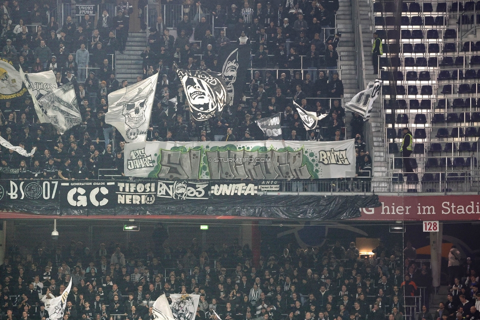 RB Salzburg - Sturm Graz
Oesterreichische Fussball Bundesliga, 18. Runde, FC RB Salzburg - SK Sturm Graz, Stadion Wals-Siezenheim, 09.02.2024. 

Foto zeigt Fans von Sturm mit einem Spruchband
Schlüsselwörter: bremen generationchaos bastion