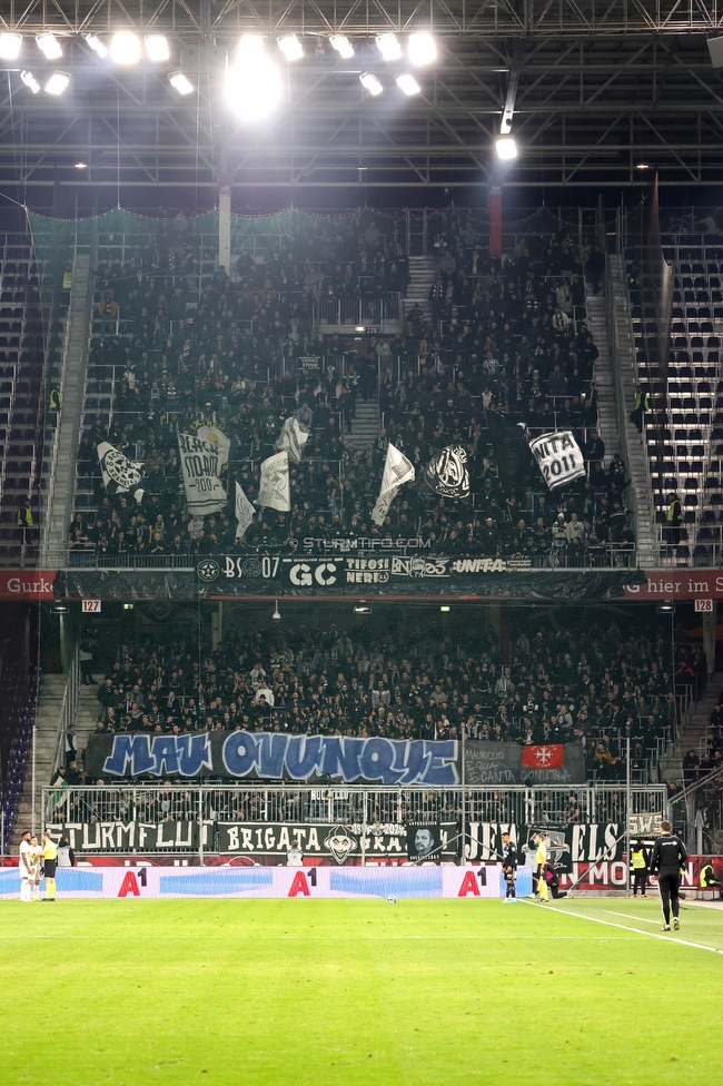 RB Salzburg - Sturm Graz
Oesterreichische Fussball Bundesliga, 18. Runde, FC RB Salzburg - SK Sturm Graz, Stadion Wals-Siezenheim, 09.02.2024. 

Foto zeigt Fans von Sturm mit einem Spruchband
Schlüsselwörter: pisa