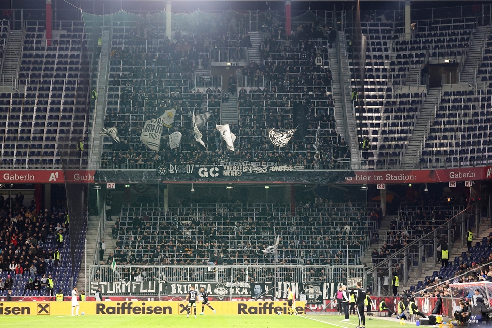 RB Salzburg - Sturm Graz
Oesterreichische Fussball Bundesliga, 18. Runde, FC RB Salzburg - SK Sturm Graz, Stadion Wals-Siezenheim, 09.02.2024. 

Foto zeigt Fans von Sturm
