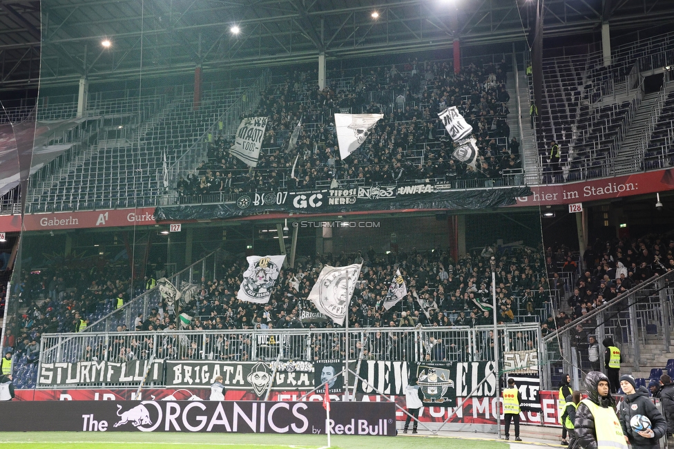 RB Salzburg - Sturm Graz
Oesterreichische Fussball Bundesliga, 18. Runde, FC RB Salzburg - SK Sturm Graz, Stadion Wals-Siezenheim, 09.02.2024. 

Foto zeigt Fans von Sturm
