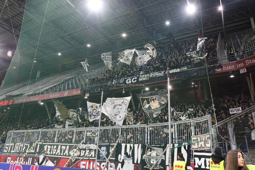 RB Salzburg - Sturm Graz
Oesterreichische Fussball Bundesliga, 18. Runde, FC RB Salzburg - SK Sturm Graz, Stadion Wals-Siezenheim, 09.02.2024. 

Foto zeigt Fans von Sturm
