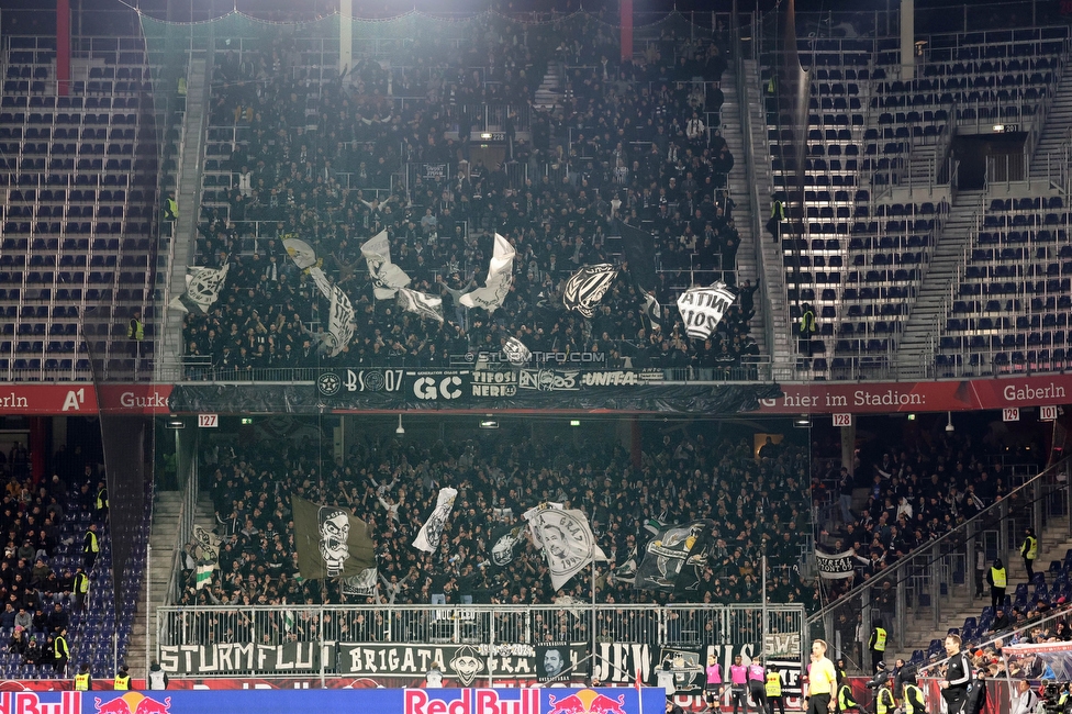 RB Salzburg - Sturm Graz
Oesterreichische Fussball Bundesliga, 18. Runde, FC RB Salzburg - SK Sturm Graz, Stadion Wals-Siezenheim, 09.02.2024. 

Foto zeigt Fans von Sturm
