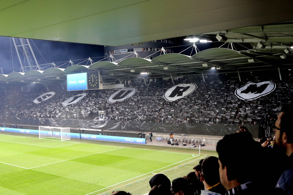 Sturm Graz - Slovan Bratislava
UEFA Conference League KO Play-offs, SK Sturm Graz - SK Slovan Bratislava, Stadion Liebenau Graz, 15.02.2024. 

Foto zeigt Fans von Sturm mit einer Choreografie
