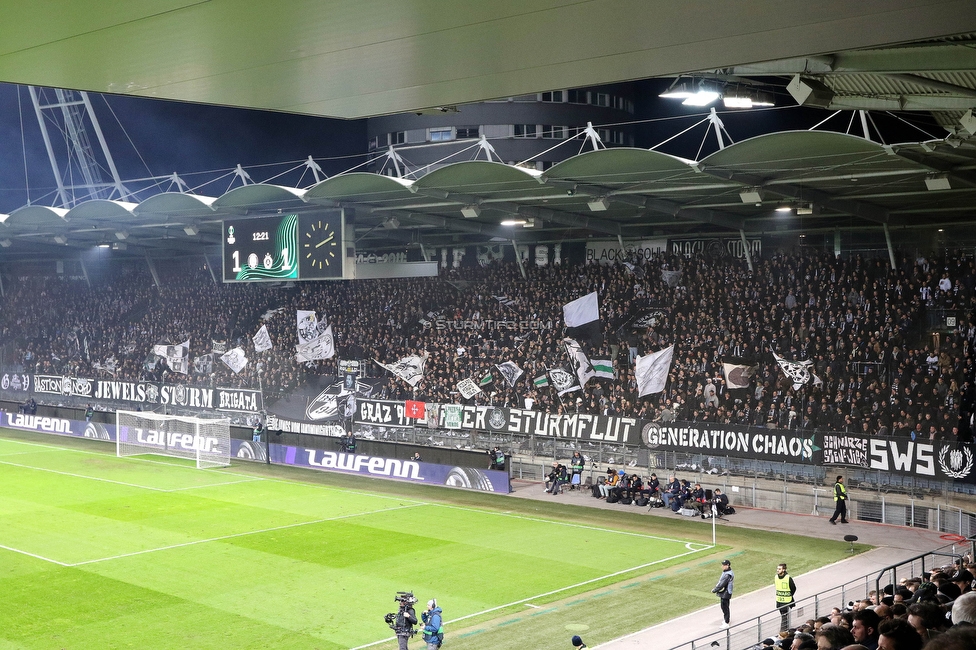 Sturm Graz - Slovan Bratislava
UEFA Conference League KO Play-offs, SK Sturm Graz - SK Slovan Bratislava, Stadion Liebenau Graz, 15.02.2024. 

Foto zeigt Fans von Sturm
