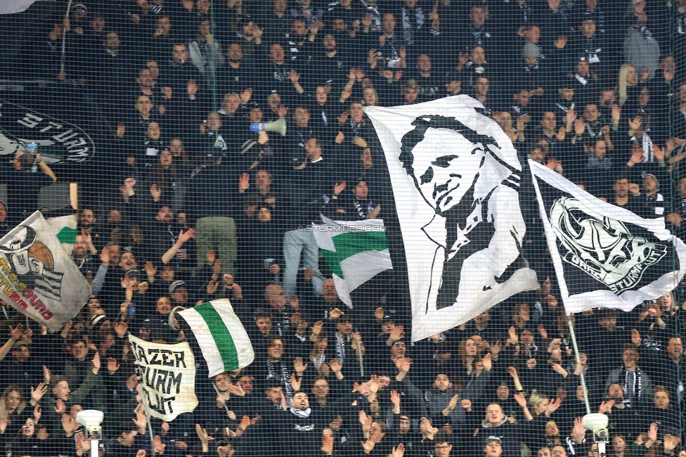 Sturm Graz - Slovan Bratislava
UEFA Conference League KO Play-offs, SK Sturm Graz - SK Slovan Bratislava, Stadion Liebenau Graz, 15.02.2024. 

Foto zeigt Fans von Sturm
Schlüsselwörter: sturmflut