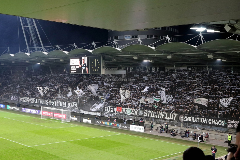 Sturm Graz - Slovan Bratislava
UEFA Conference League KO Play-offs, SK Sturm Graz - SK Slovan Bratislava, Stadion Liebenau Graz, 15.02.2024. 

Foto zeigt Fans von Sturm
