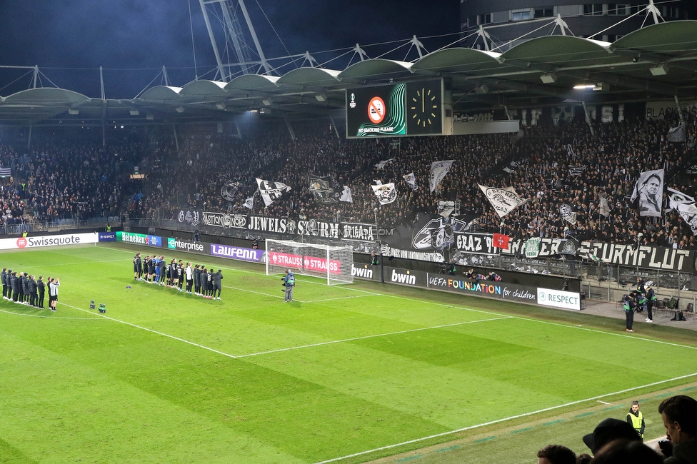 Sturm Graz - Slovan Bratislava
UEFA Conference League KO Play-offs, SK Sturm Graz - SK Slovan Bratislava, Stadion Liebenau Graz, 15.02.2024. 

Foto zeigt Fans von Sturm
