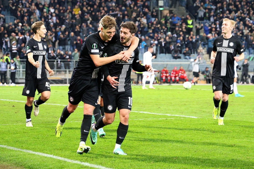 Sturm Graz - Slovan Bratislava
UEFA Conference League KO Play-offs, SK Sturm Graz - SK Slovan Bratislava, Stadion Liebenau Graz, 15.02.2024. 

Foto zeigt Otar Kiteishvili (Sturm)
Schlüsselwörter: torjubel