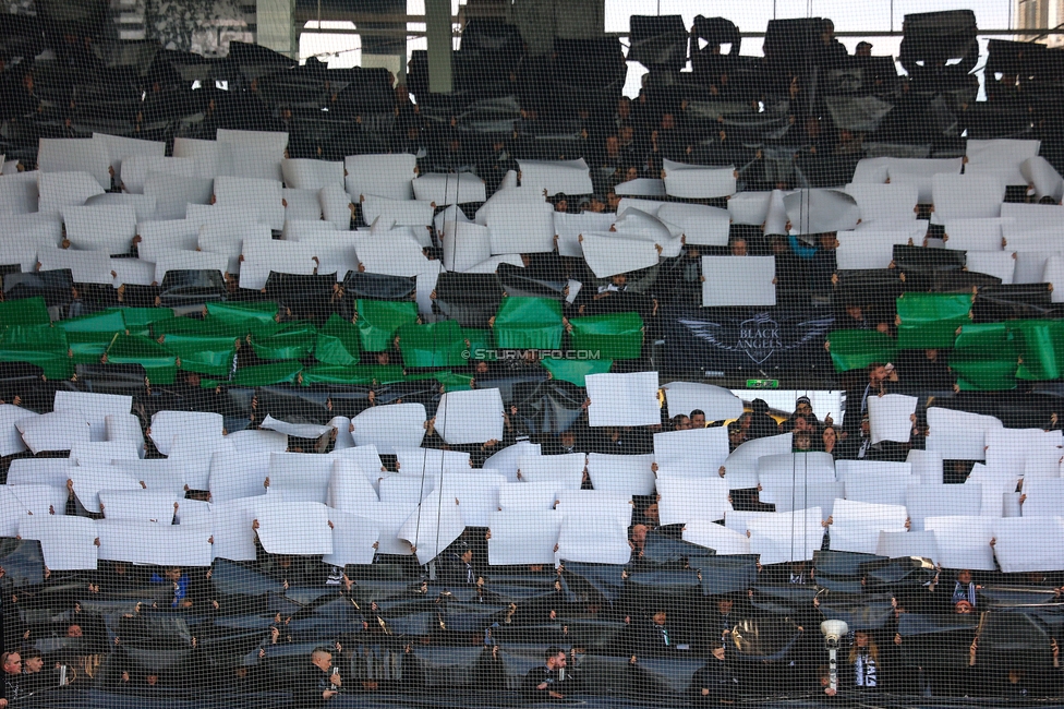 Sturm Graz - Rapid
Oesterreichische Fussball Bundesliga, 19. Runde, SK Sturm Graz - SK Rapid Wien, Stadion Liebenau Graz, 18.02.2024. 

Foto zeigt Fans von Sturm mit einer Choreografie
