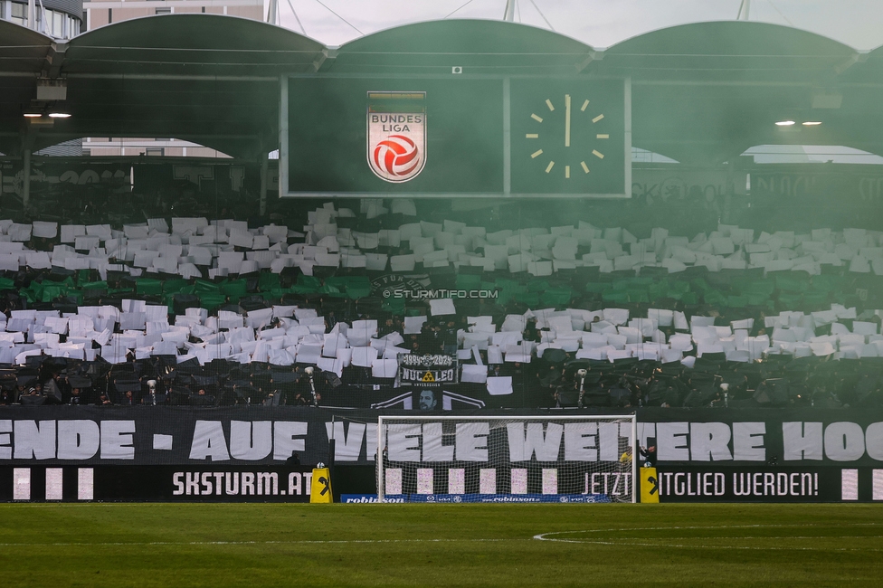 Sturm Graz - Rapid
Oesterreichische Fussball Bundesliga, 19. Runde, SK Sturm Graz - SK Rapid Wien, Stadion Liebenau Graz, 18.02.2024. 

Foto zeigt Fans von Sturm mit einer Choreografie
