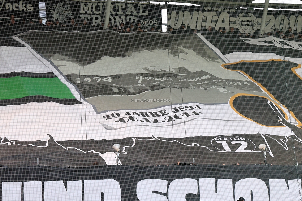 Sturm Graz - Rapid
Oesterreichische Fussball Bundesliga, 19. Runde, SK Sturm Graz - SK Rapid Wien, Stadion Liebenau Graz, 18.02.2024. 

Foto zeigt Fans von Sturm mit einer Choreografie
