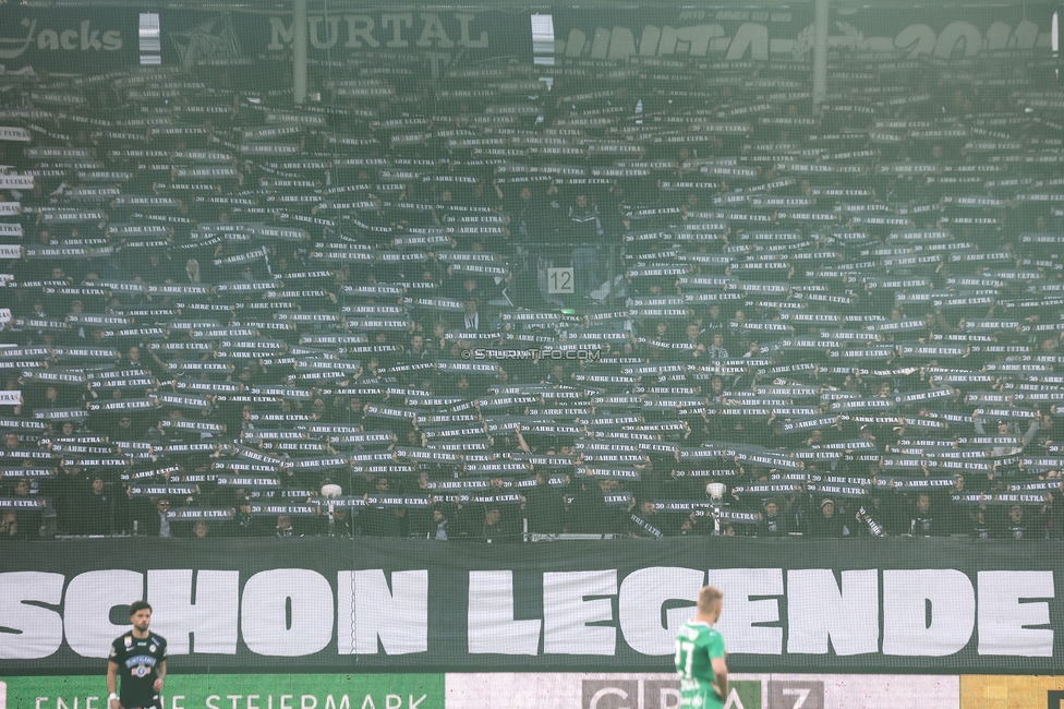 Sturm Graz - Rapid
Oesterreichische Fussball Bundesliga, 19. Runde, SK Sturm Graz - SK Rapid Wien, Stadion Liebenau Graz, 18.02.2024. 

Foto zeigt Fans von Sturm mit einer Choreografie
