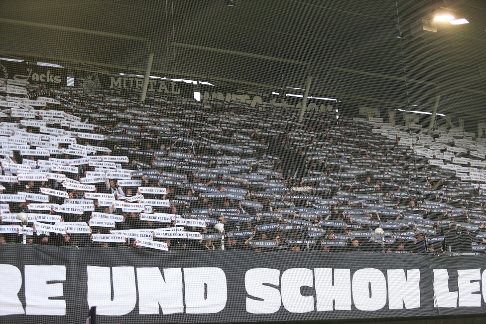 Sturm Graz - Rapid
Oesterreichische Fussball Bundesliga, 19. Runde, SK Sturm Graz - SK Rapid Wien, Stadion Liebenau Graz, 18.02.2024. 

Foto zeigt Fans von Sturm mit einer Choreografie
