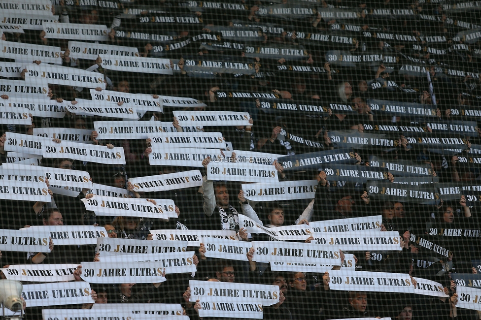 Sturm Graz - Rapid
Oesterreichische Fussball Bundesliga, 19. Runde, SK Sturm Graz - SK Rapid Wien, Stadion Liebenau Graz, 18.02.2024. 

Foto zeigt Fans von Sturm mit einer Choreografie
