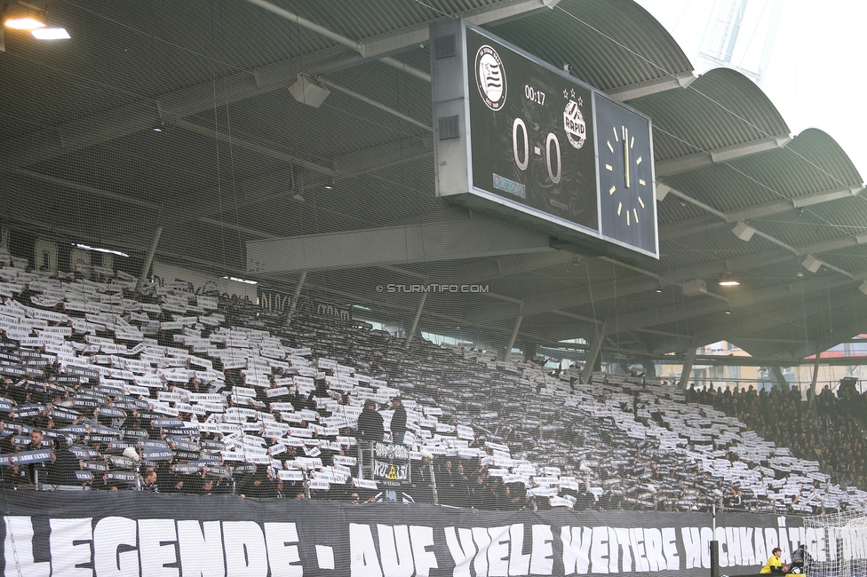 Sturm Graz - Rapid
Oesterreichische Fussball Bundesliga, 19. Runde, SK Sturm Graz - SK Rapid Wien, Stadion Liebenau Graz, 18.02.2024. 

Foto zeigt Fans von Sturm mit einer Choreografie
