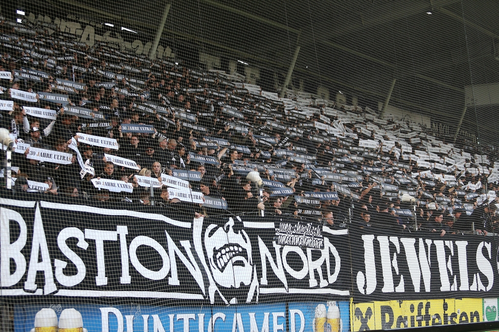 Sturm Graz - Rapid
Oesterreichische Fussball Bundesliga, 19. Runde, SK Sturm Graz - SK Rapid Wien, Stadion Liebenau Graz, 18.02.2024. 

Foto zeigt Fans von Sturm mit einer Choreografie
