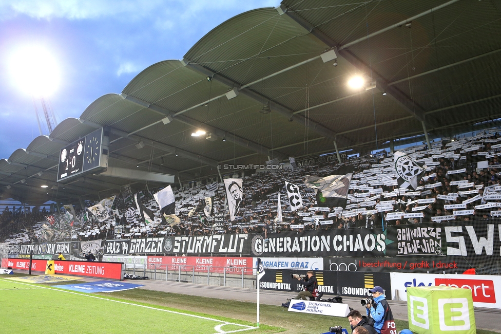 Sturm Graz - Rapid
Oesterreichische Fussball Bundesliga, 19. Runde, SK Sturm Graz - SK Rapid Wien, Stadion Liebenau Graz, 18.02.2024. 

Foto zeigt Fans von Sturm mit einer Choreografie
