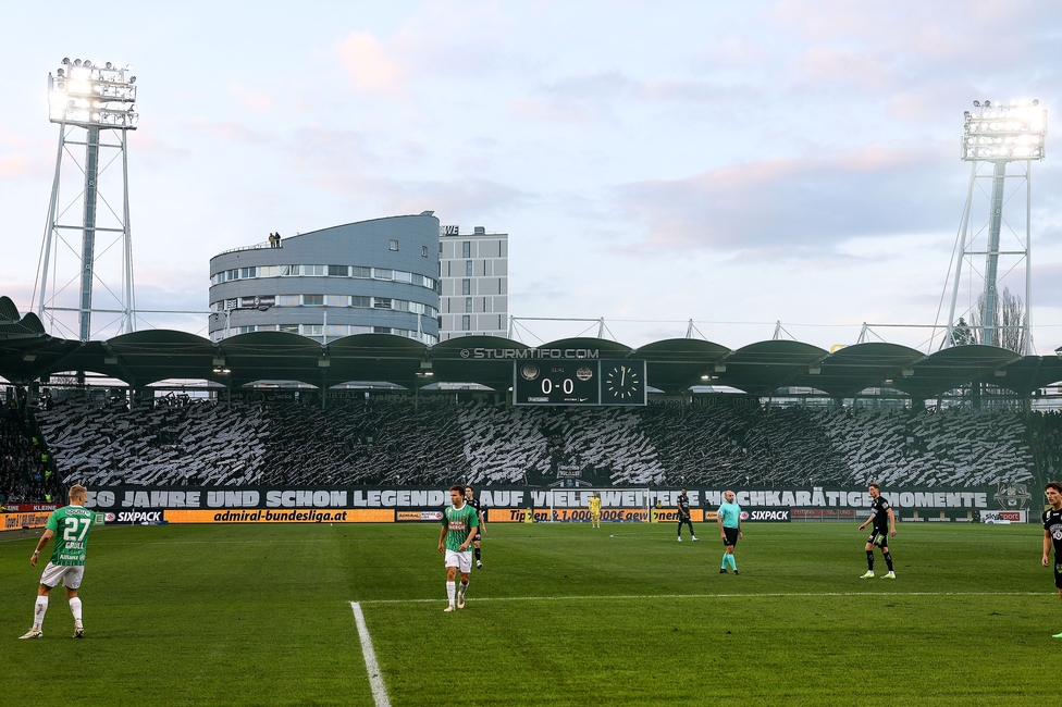 Sturm Graz - Rapid
Oesterreichische Fussball Bundesliga, 19. Runde, SK Sturm Graz - SK Rapid Wien, Stadion Liebenau Graz, 18.02.2024. 

Foto zeigt Fans von Sturm mit einer Choreografie
