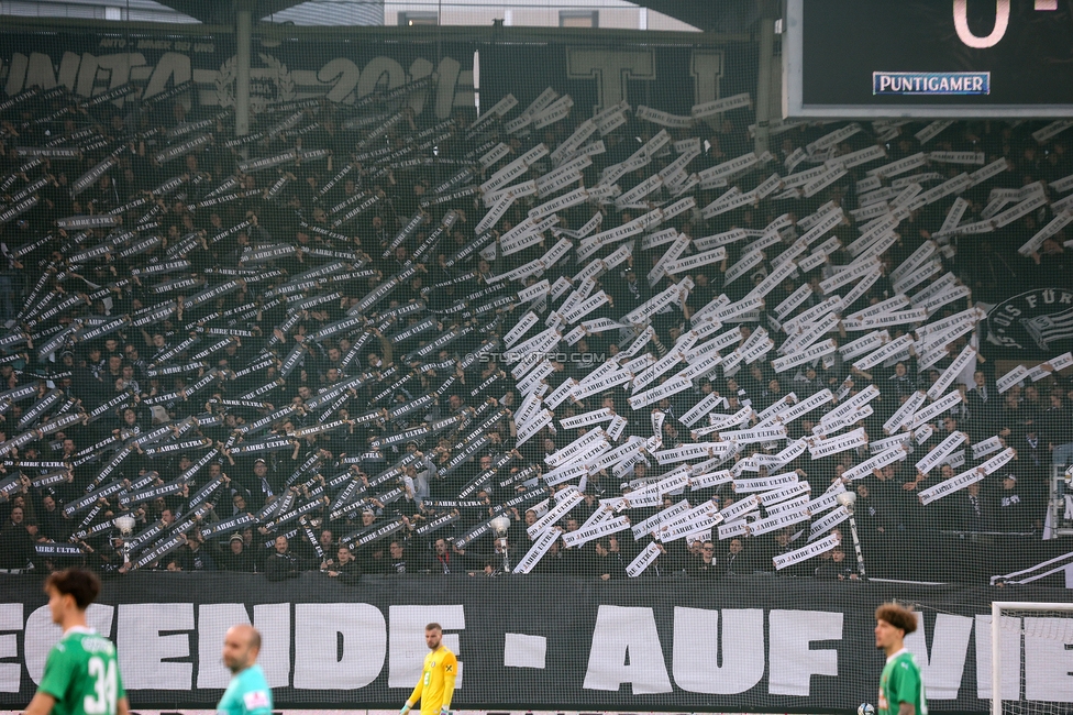 Sturm Graz - Rapid
Oesterreichische Fussball Bundesliga, 19. Runde, SK Sturm Graz - SK Rapid Wien, Stadion Liebenau Graz, 18.02.2024. 

Foto zeigt Fans von Sturm mit einer Choreografie
