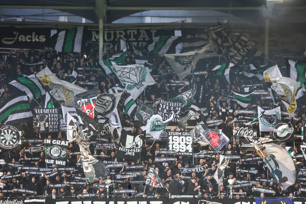 Sturm Graz - Rapid
Oesterreichische Fussball Bundesliga, 19. Runde, SK Sturm Graz - SK Rapid Wien, Stadion Liebenau Graz, 18.02.2024. 

Foto zeigt Fans von Sturm mit einer Choreografie
