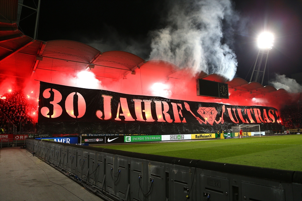 Sturm Graz - Rapid
Oesterreichische Fussball Bundesliga, 19. Runde, SK Sturm Graz - SK Rapid Wien, Stadion Liebenau Graz, 18.02.2024. 

Foto zeigt Fans von Sturm mit einer Choreografie
