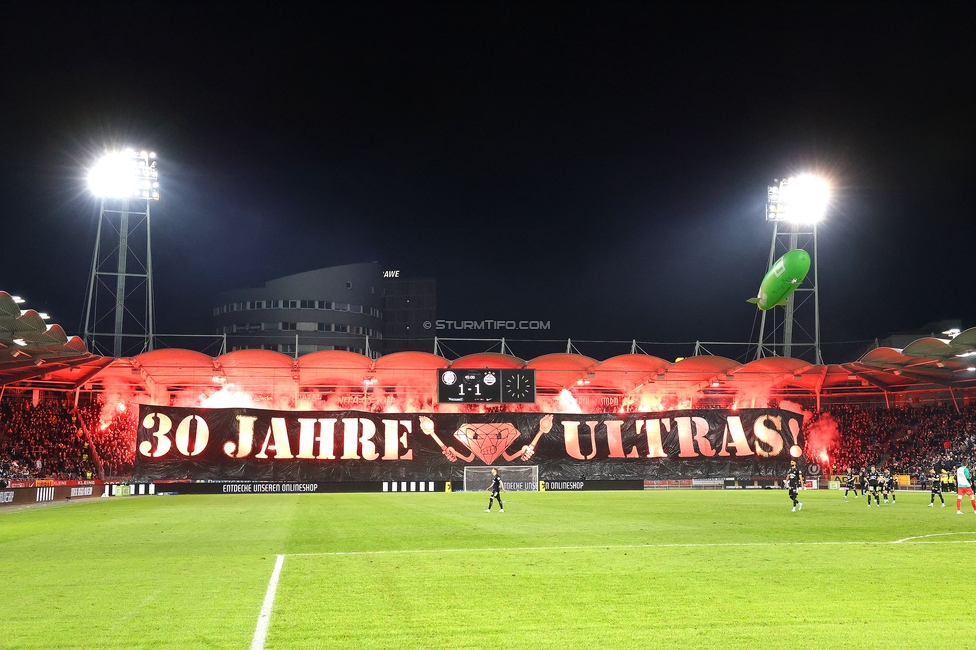 Sturm Graz - Rapid
Oesterreichische Fussball Bundesliga, 19. Runde, SK Sturm Graz - SK Rapid Wien, Stadion Liebenau Graz, 18.02.2024. 

Foto zeigt Fans von Sturm mit einer Choreografie
