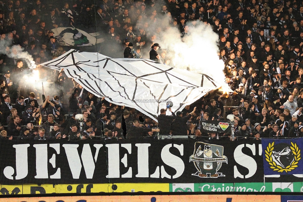 Sturm Graz - Rapid
Oesterreichische Fussball Bundesliga, 19. Runde, SK Sturm Graz - SK Rapid Wien, Stadion Liebenau Graz, 18.02.2024. 

Foto zeigt Fans von Sturm mit Pyrotechnik
