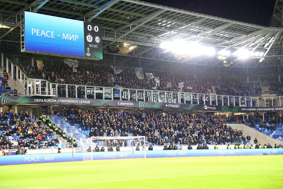 Slovan Bratislava - Sturm Graz
UEFA Conference League KO Play-offs, SK Slovan Bratislava - SK Sturm Graz, Stadium Tehelne pole Bratislava, 22.02.2024. 

Foto zeigt Fans von Sturm
