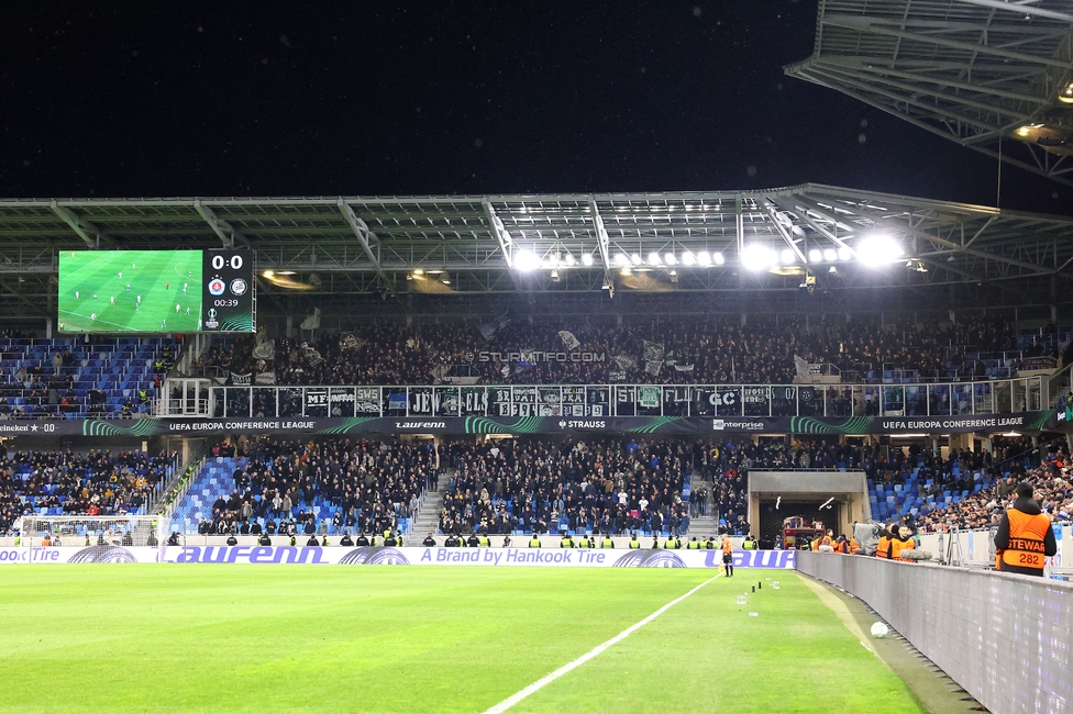 Slovan Bratislava - Sturm Graz
UEFA Conference League KO Play-offs, SK Slovan Bratislava - SK Sturm Graz, Stadium Tehelne pole Bratislava, 22.02.2024. 

Foto zeigt Fans von Sturm
