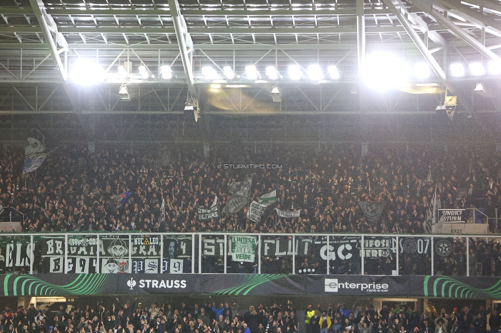 Slovan Bratislava - Sturm Graz
UEFA Conference League KO Play-offs, SK Slovan Bratislava - SK Sturm Graz, Stadium Tehelne pole Bratislava, 22.02.2024. 

Foto zeigt Fans von Sturm
