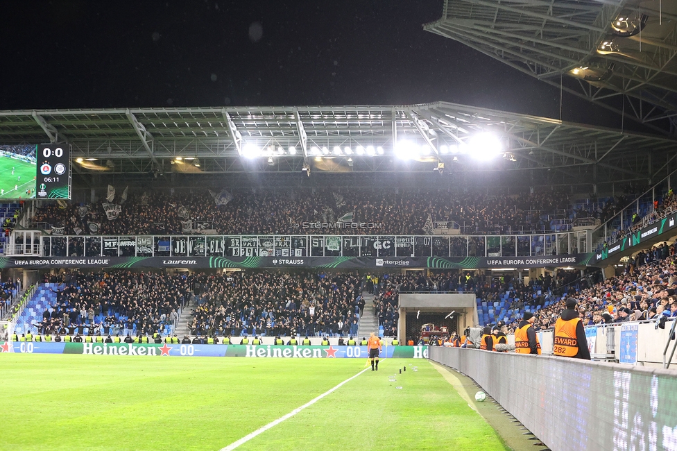 Slovan Bratislava - Sturm Graz
UEFA Conference League KO Play-offs, SK Slovan Bratislava - SK Sturm Graz, Stadium Tehelne pole Bratislava, 22.02.2024. 

Foto zeigt Fans von Sturm
