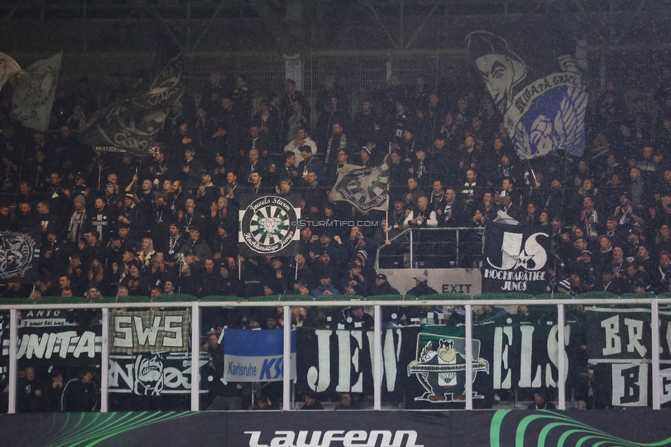 Slovan Bratislava - Sturm Graz
UEFA Conference League KO Play-offs, SK Slovan Bratislava - SK Sturm Graz, Stadium Tehelne pole Bratislava, 22.02.2024. 

Foto zeigt Fans von Sturm
