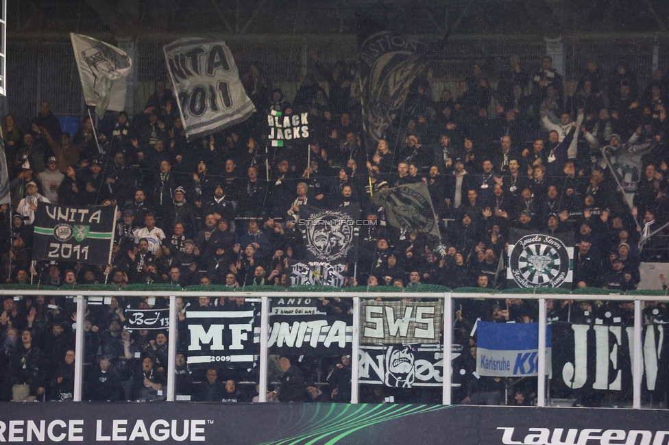 Slovan Bratislava - Sturm Graz
UEFA Conference League KO Play-offs, SK Slovan Bratislava - SK Sturm Graz, Stadium Tehelne pole Bratislava, 22.02.2024. 

Foto zeigt Fans von Sturm
