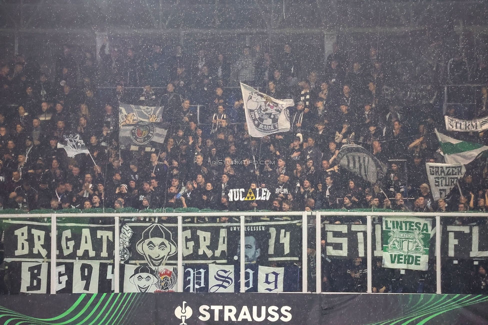 Slovan Bratislava - Sturm Graz
UEFA Conference League KO Play-offs, SK Slovan Bratislava - SK Sturm Graz, Stadium Tehelne pole Bratislava, 22.02.2024. 

Foto zeigt Fans von Sturm
