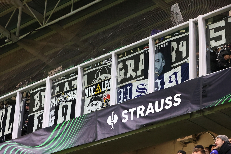 Slovan Bratislava - Sturm Graz
UEFA Conference League KO Play-offs, SK Slovan Bratislava - SK Sturm Graz, Stadium Tehelne pole Bratislava, 22.02.2024. 

Foto zeigt Fans von Sturm
