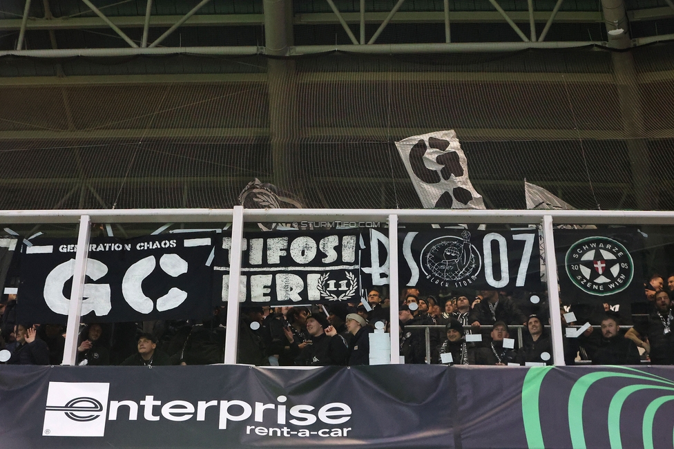 Slovan Bratislava - Sturm Graz
UEFA Conference League KO Play-offs, SK Slovan Bratislava - SK Sturm Graz, Stadium Tehelne pole Bratislava, 22.02.2024. 

Foto zeigt Fans von Sturm
