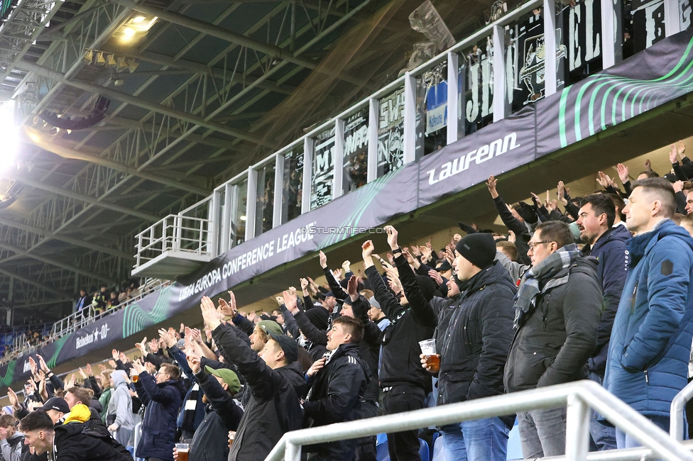 Slovan Bratislava - Sturm Graz
UEFA Conference League KO Play-offs, SK Slovan Bratislava - SK Sturm Graz, Stadium Tehelne pole Bratislava, 22.02.2024. 

Foto zeigt Fans von Sturm
