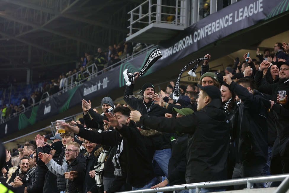 Slovan Bratislava - Sturm Graz
UEFA Conference League KO Play-offs, SK Slovan Bratislava - SK Sturm Graz, Stadium Tehelne pole Bratislava, 22.02.2024. 

Foto zeigt Fans von Sturm
