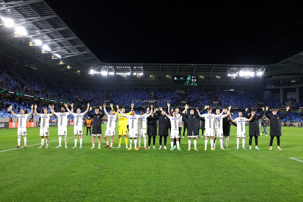 Slovan Bratislava - Sturm Graz
UEFA Conference League KO Play-offs, SK Slovan Bratislava - SK Sturm Graz, Stadium Tehelne pole Bratislava, 22.02.2024. 

Foto zeigt die Mannschaft von Sturm
