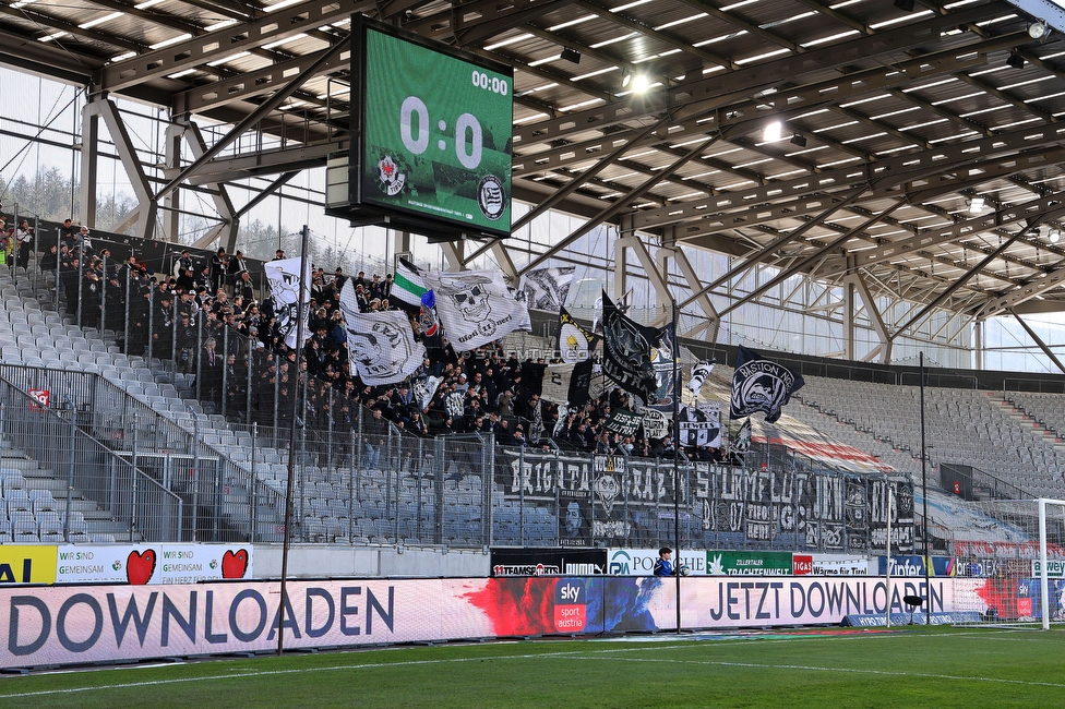 WSG Tirol - Sturm Graz
Oesterreichische Fussball Bundesliga, 20. Runde, WSG Tirol - SK Sturm Graz, Tivoli Neu Innsbruck, 25.02.2024. 

Foto zeigt Fans von Sturm
