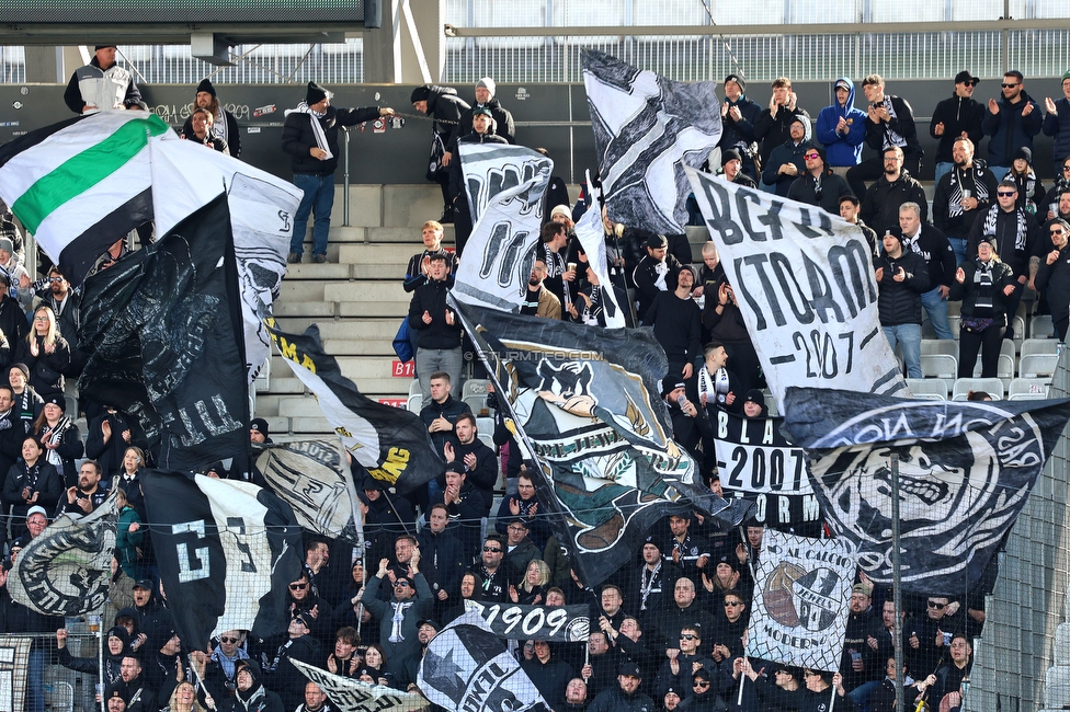 WSG Tirol - Sturm Graz
Oesterreichische Fussball Bundesliga, 20. Runde, WSG Tirol - SK Sturm Graz, Tivoli Neu Innsbruck, 25.02.2024. 

Foto zeigt Fans von Sturm
