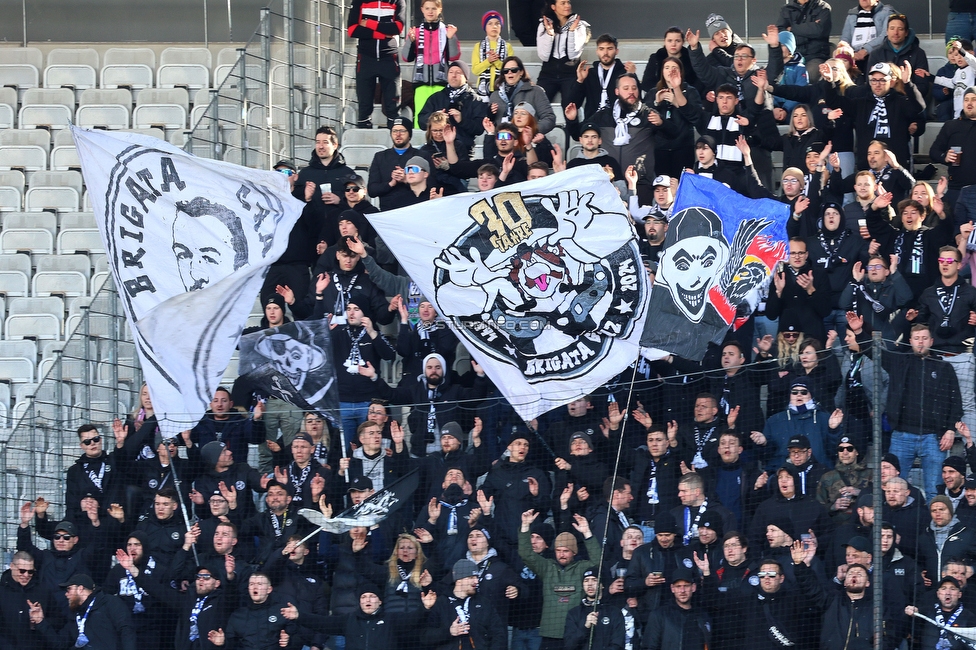 WSG Tirol - Sturm Graz
Oesterreichische Fussball Bundesliga, 20. Runde, WSG Tirol - SK Sturm Graz, Tivoli Neu Innsbruck, 25.02.2024. 

Foto zeigt Fans von Sturm
