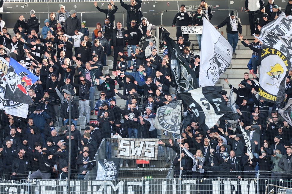 WSG Tirol - Sturm Graz
Oesterreichische Fussball Bundesliga, 20. Runde, WSG Tirol - SK Sturm Graz, Tivoli Neu Innsbruck, 25.02.2024. 

Foto zeigt Fans von Sturm
