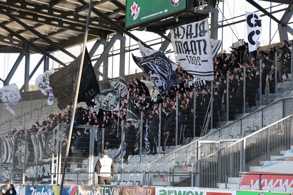 WSG Tirol - Sturm Graz
Oesterreichische Fussball Bundesliga, 20. Runde, WSG Tirol - SK Sturm Graz, Tivoli Neu Innsbruck, 25.02.2024. 

Foto zeigt Fans von Sturm
