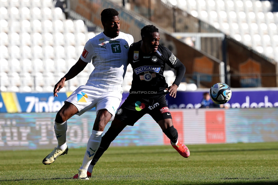 WSG Tirol - Sturm Graz
Oesterreichische Fussball Bundesliga, 20. Runde, WSG Tirol - SK Sturm Graz, Tivoli Neu Innsbruck, 25.02.2024. 

Foto zeigt Amady Camara (Sturm)
