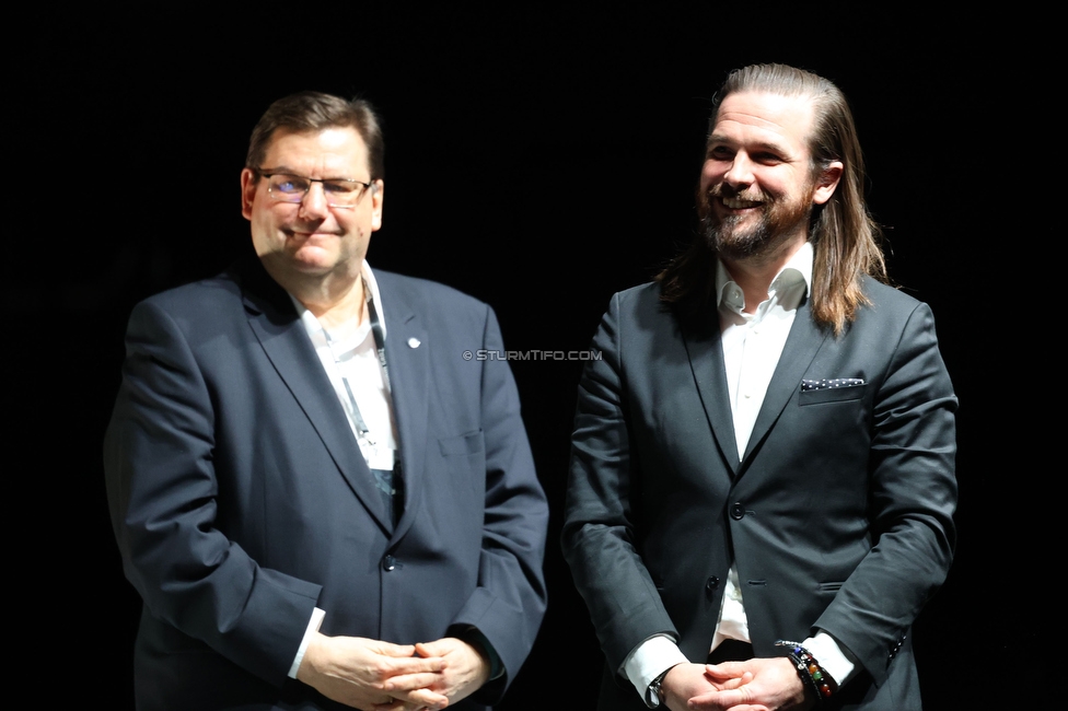 Sturm Generalversammlung
SK Sturm Graz Generalversammlung, Raiffeisen Sportpark Graz, 28.02.2024.

Foto zeigt Joerg Siegel (Vorstand Sturm) und Stefan Stuecklschweiger (Vorstand Sturm)
