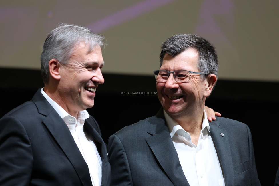 Sturm Generalversammlung
SK Sturm Graz Generalversammlung, Raiffeisen Sportpark Graz, 28.02.2024.

Foto zeigt Christian Jauk (Praesident Sturm) und Ernst Wustinger (Vorsitzender Sturm Kuratorium)
