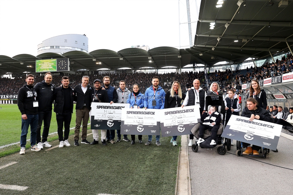 Sturm Graz - Wolfsberg
Oesterreichische Fussball Bundesliga, 21. Runde, SK Sturm Graz - Wolfsberger AC, Stadion Liebenau Graz, 03.03.2024. 

Foto zeigt die Spendencheckuebergabe
